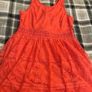 Coral Lace Tank Dress